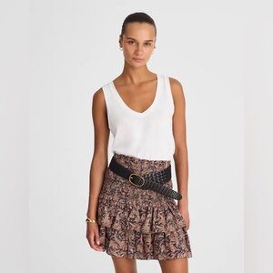 Madewell Tiered Mini Skirt Maya Paisley Baked Clay Size 10 NWT
